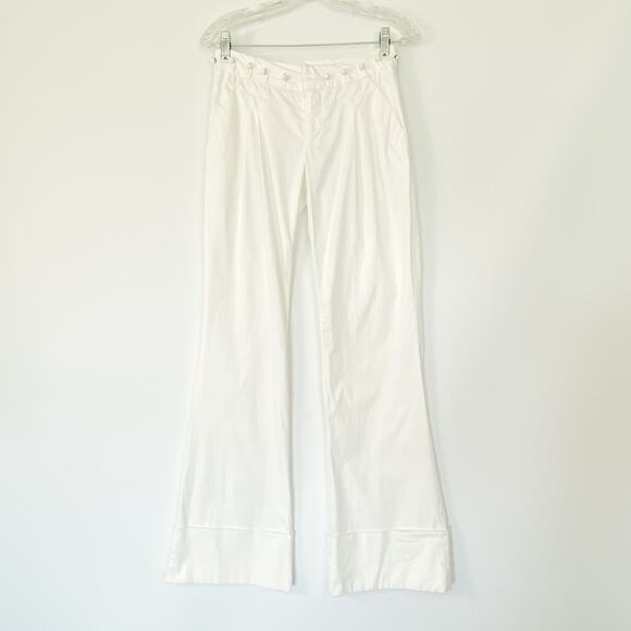 Abs by Allen Schwartz White Woven Wide Leg Pants - Picture 1 of 13